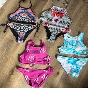 Junior Small Lot of 4 Bikinis, CupShe and Others, Gently Worn